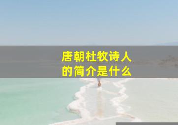 唐朝杜牧诗人的简介是什么