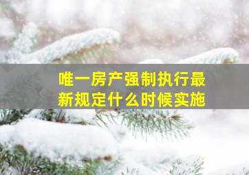 唯一房产强制执行最新规定什么时候实施