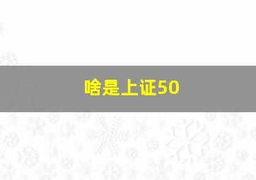 啥是上证50