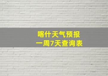 喀什天气预报一周7天查询表