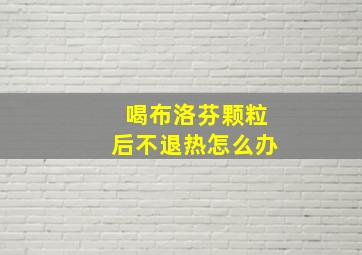 喝布洛芬颗粒后不退热怎么办