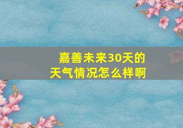 嘉善未来30天的天气情况怎么样啊