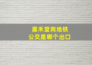 嘉禾望岗地铁公交是哪个出口