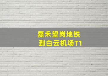 嘉禾望岗地铁到白云机场T1