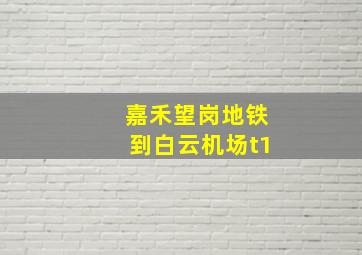 嘉禾望岗地铁到白云机场t1