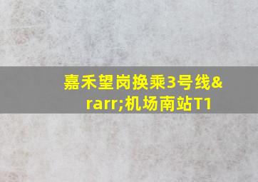 嘉禾望岗换乘3号线→机场南站T1