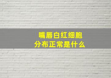 嘴唇白红细胞分布正常是什么