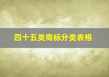 四十五类商标分类表格