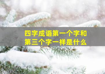 四字成语第一个字和第三个字一样是什么