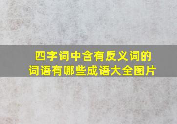 四字词中含有反义词的词语有哪些成语大全图片