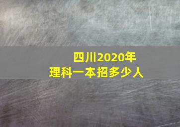 四川2020年理科一本招多少人