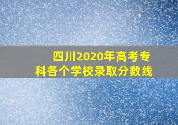 四川2020年高考专科各个学校录取分数线