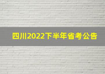 四川2022下半年省考公告