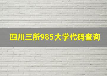 四川三所985大学代码查询