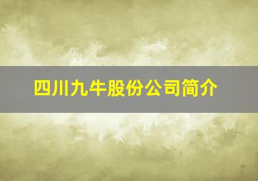 四川九牛股份公司简介