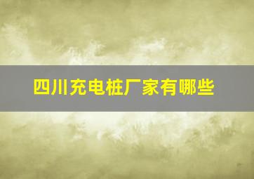 四川充电桩厂家有哪些