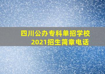 四川公办专科单招学校2021招生简章电话