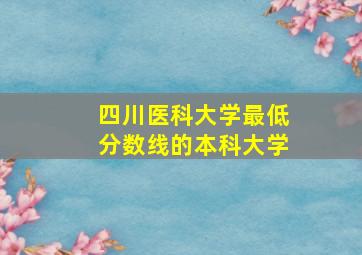 四川医科大学最低分数线的本科大学