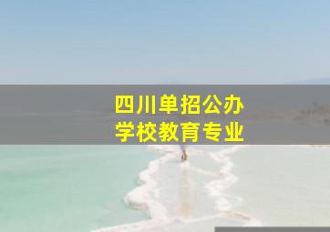 四川单招公办学校教育专业