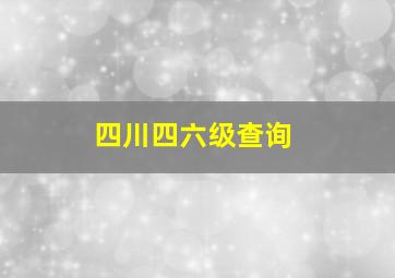 四川四六级查询