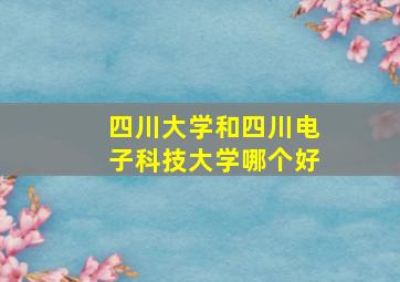 四川大学和四川电子科技大学哪个好