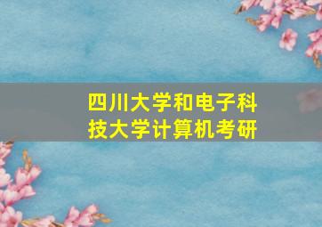 四川大学和电子科技大学计算机考研