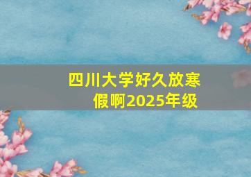 四川大学好久放寒假啊2025年级