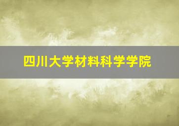 四川大学材料科学学院