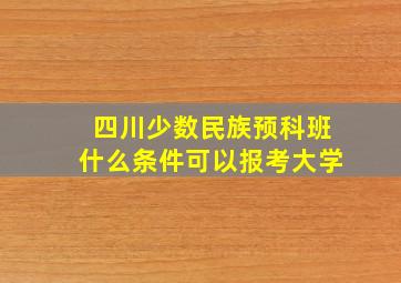 四川少数民族预科班什么条件可以报考大学