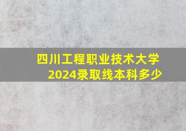 四川工程职业技术大学2024录取线本科多少