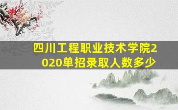 四川工程职业技术学院2020单招录取人数多少