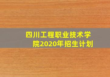 四川工程职业技术学院2020年招生计划