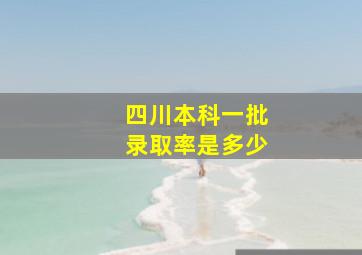 四川本科一批录取率是多少