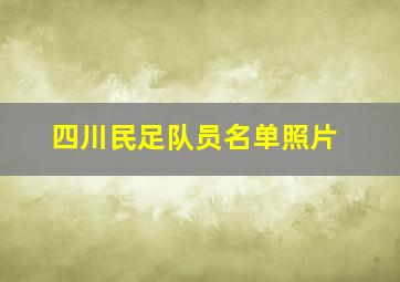 四川民足队员名单照片