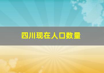 四川现在人口数量