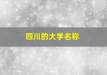 四川的大学名称