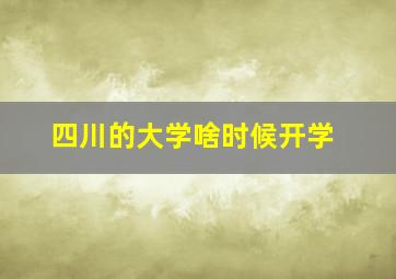 四川的大学啥时候开学