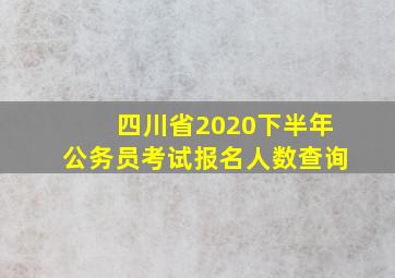 四川省2020下半年公务员考试报名人数查询