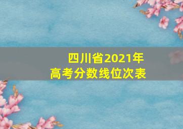 四川省2021年高考分数线位次表