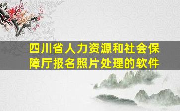 四川省人力资源和社会保障厅报名照片处理的软件