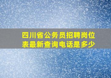 四川省公务员招聘岗位表最新查询电话是多少