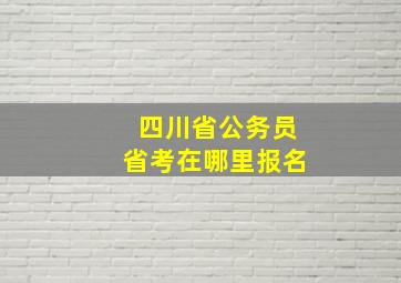 四川省公务员省考在哪里报名