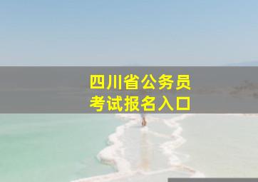 四川省公务员考试报名入口