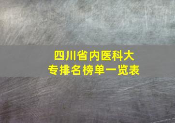 四川省内医科大专排名榜单一览表