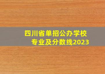 四川省单招公办学校专业及分数线2023