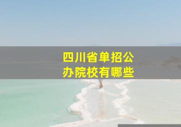 四川省单招公办院校有哪些