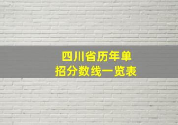 四川省历年单招分数线一览表