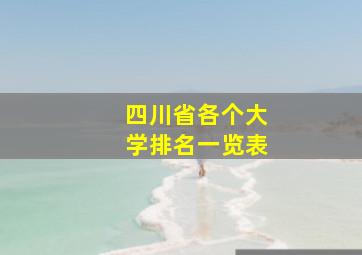 四川省各个大学排名一览表