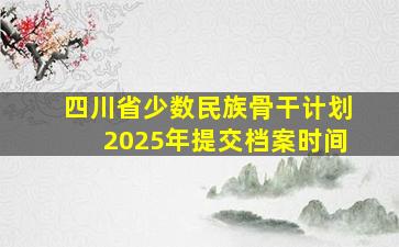 四川省少数民族骨干计划2025年提交档案时间