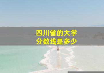 四川省的大学分数线是多少